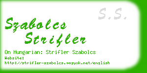 szabolcs strifler business card